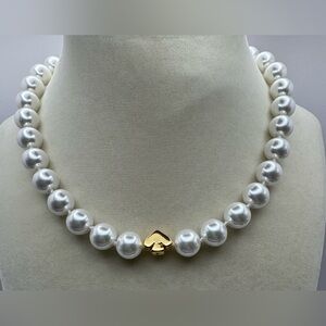 Kate Spade Faux Pearl Necklace Gold Tone Findings NWT